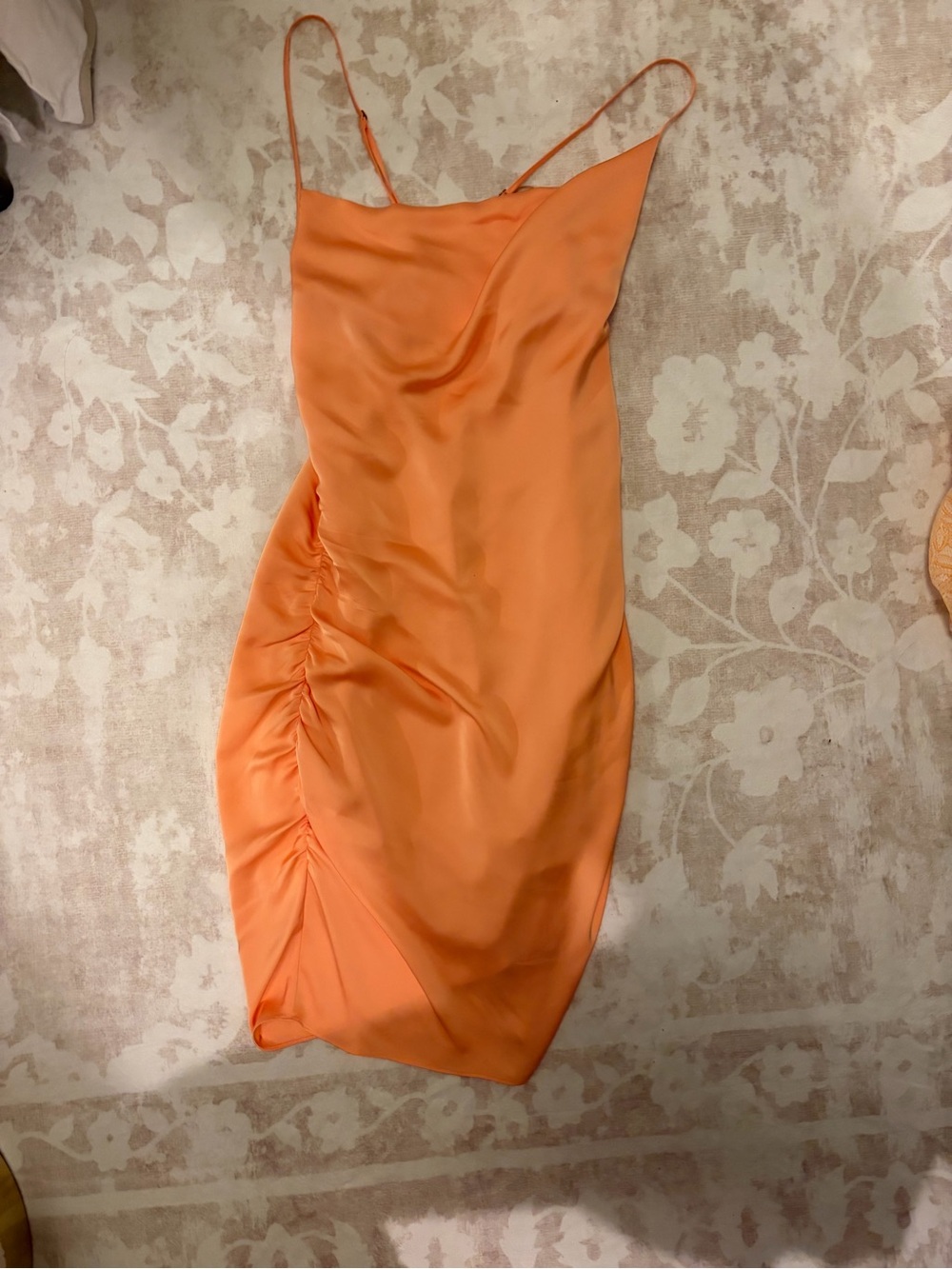Ramy Brook Orange Satin cowl neck Slip Dress